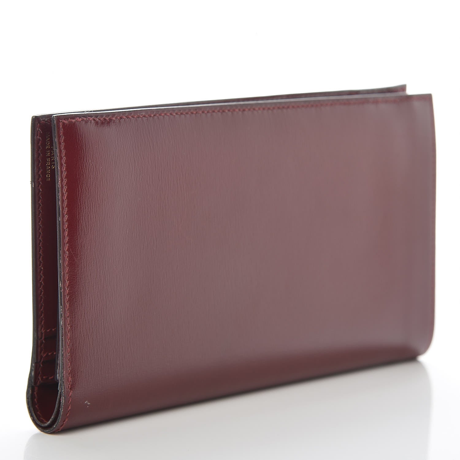 Hermes Box Checkbook Holder Wallet Rouge H 3 of 12