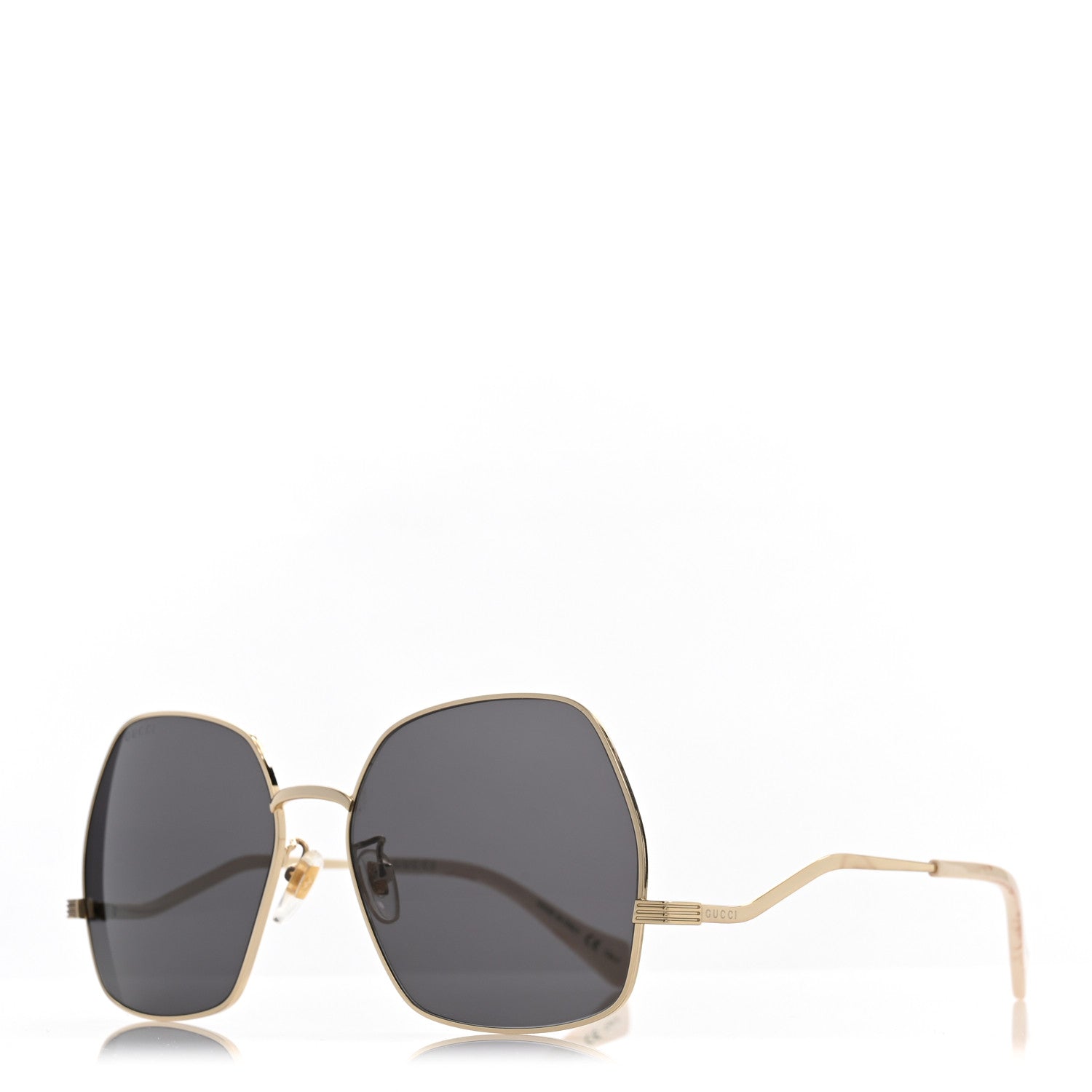 Gucci Metal Frame Sunglasses GG0972S Gold Brown 1 of 9