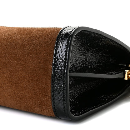 Gucci Suede Patent Web Small Ophidia Chain Shoulder Bag Nocciola Black 7 of 7