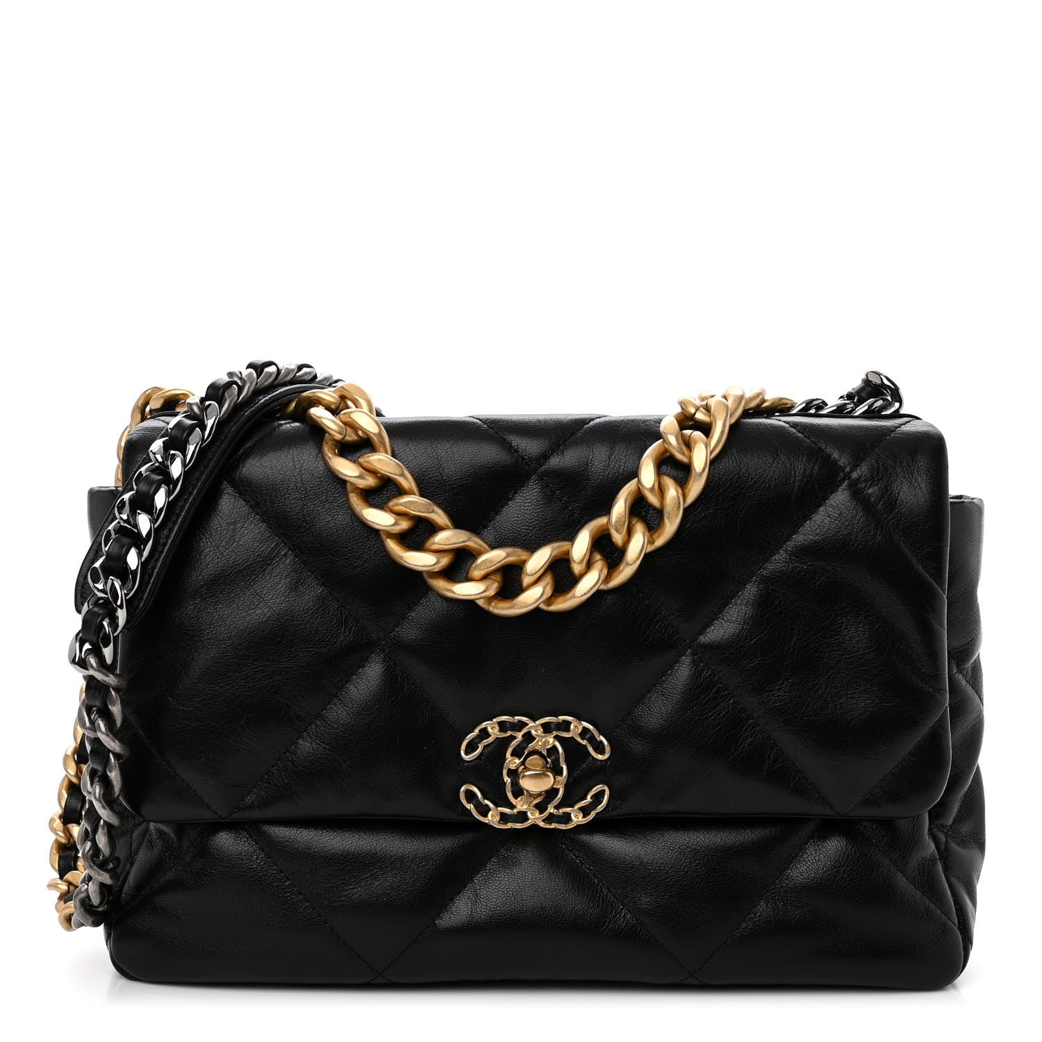 Chanel Lambskin Quilted Large Chanel 19 Flap Black 1 of 9