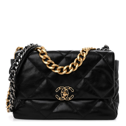 Chanel Lambskin Quilted Large Chanel 19 Flap Black 1 of 9