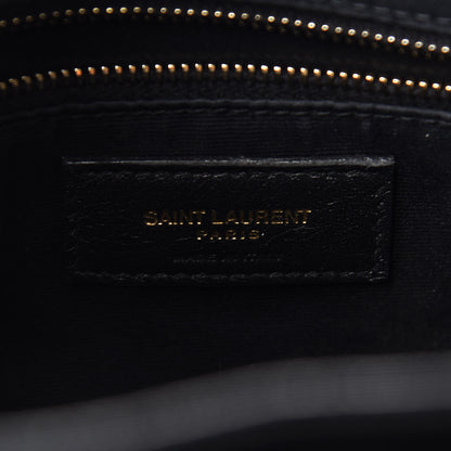 Saint Laurent Grain De Poudre Matelasse Chevron Medium Tribeca Shopping Bag Black 6 of 9