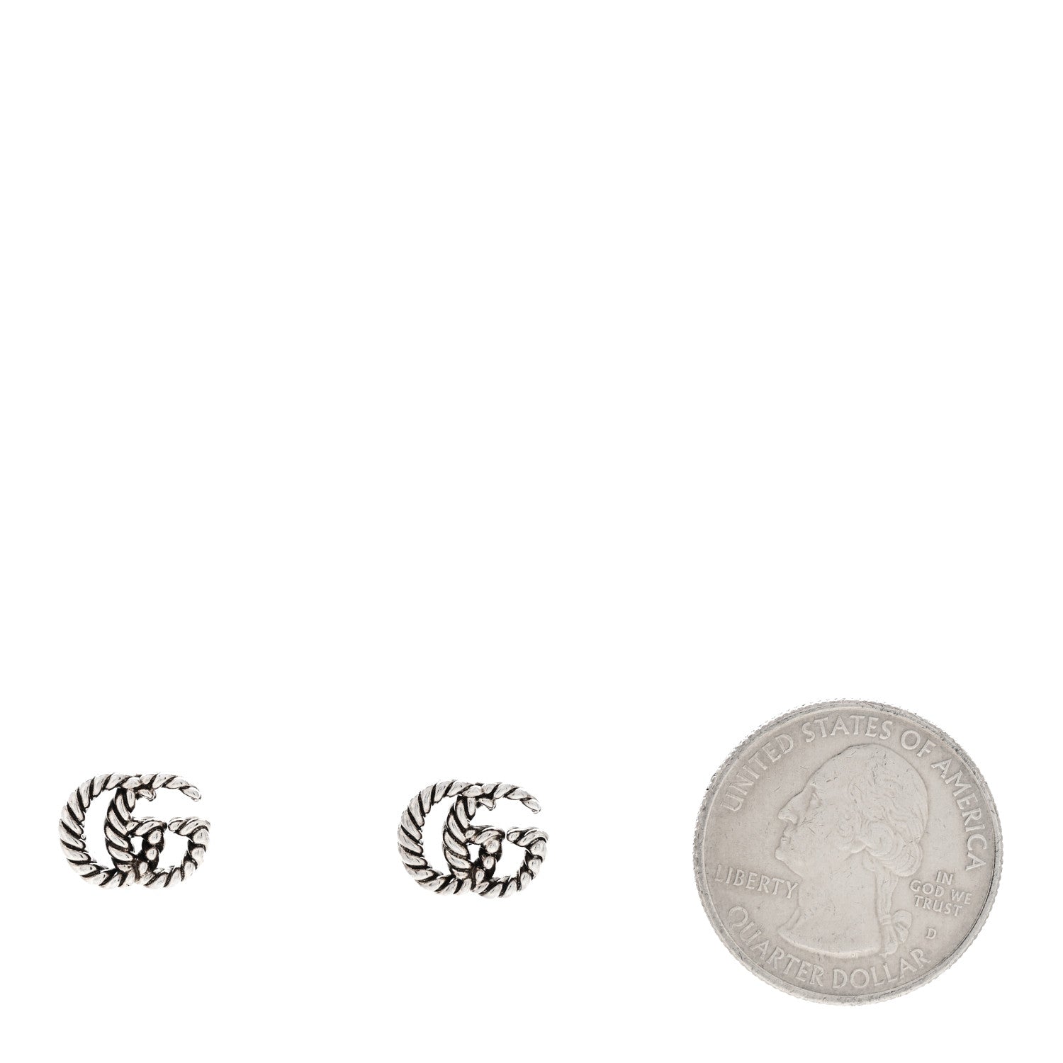 Gucci Sterling Silver Torchon Double G Earrings 2 of 6
