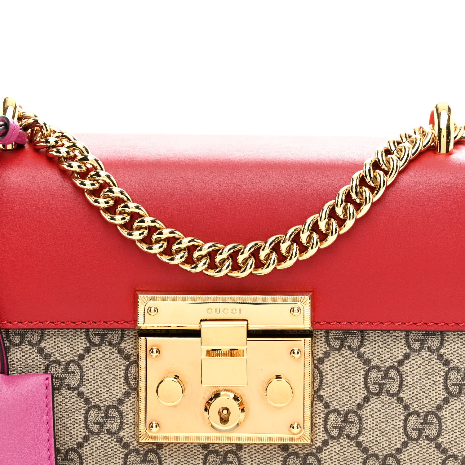 Gucci GG Supreme Monogram Calfskin Small Padlock Shoulder Bag