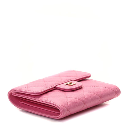 Chanel Caviar Quilted Compact Flap Wallet Pink 4 of 6