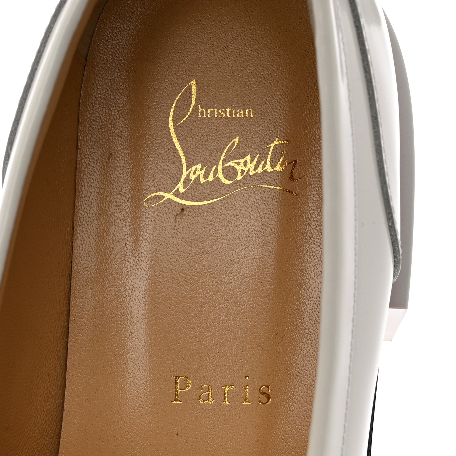Christian Louboutin Calfskin Abrasivato Womens Maxiswing Flats 40 White 6 of 9