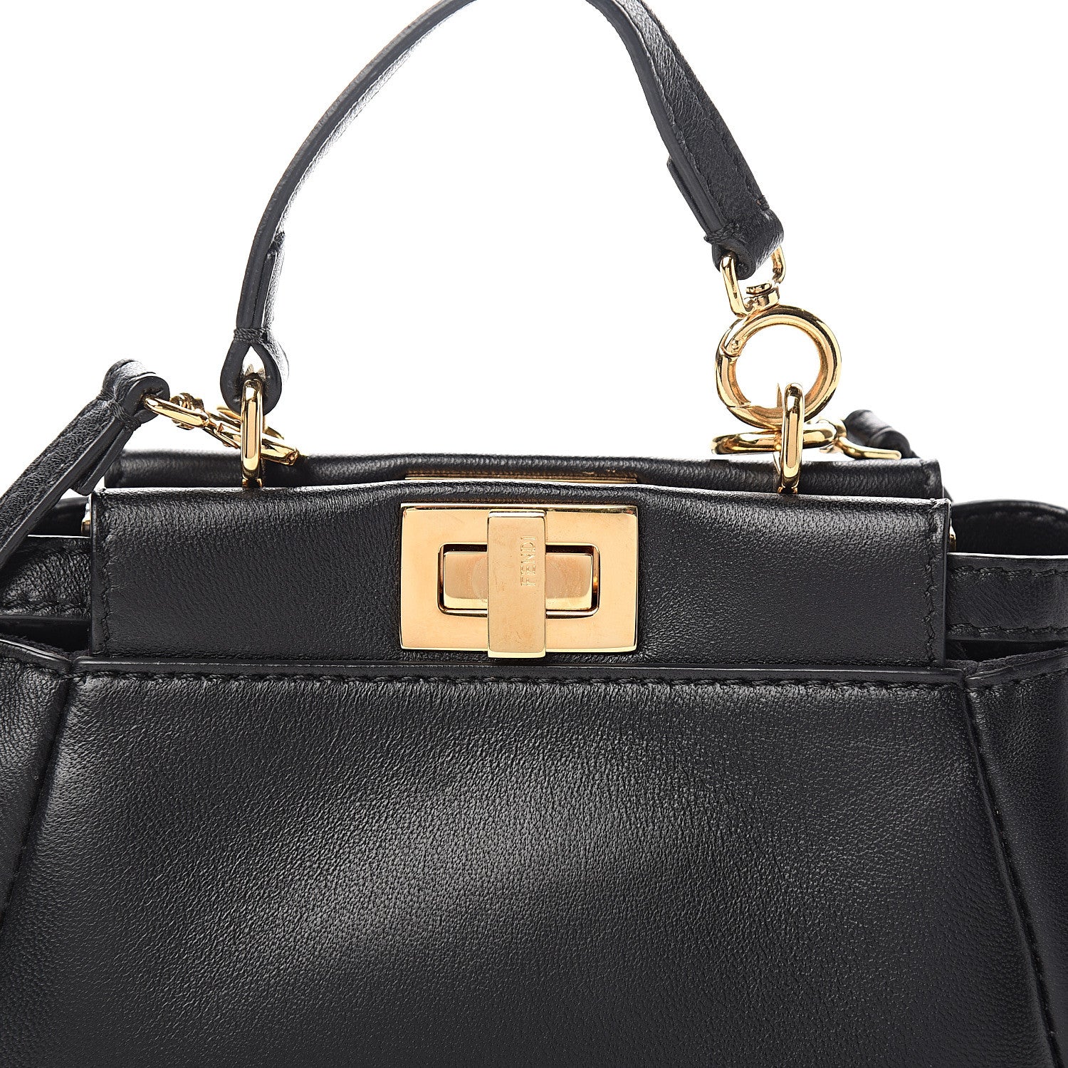 Fendi Nappa Micro Peekaboo Iconic Satchel Black 9 of 9