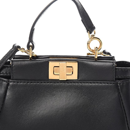Fendi Nappa Micro Peekaboo Iconic Satchel Black 9 of 9