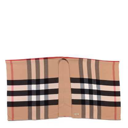 Burberry Merino Wool House Check Collette Cape Scarf Camel 1 of 4