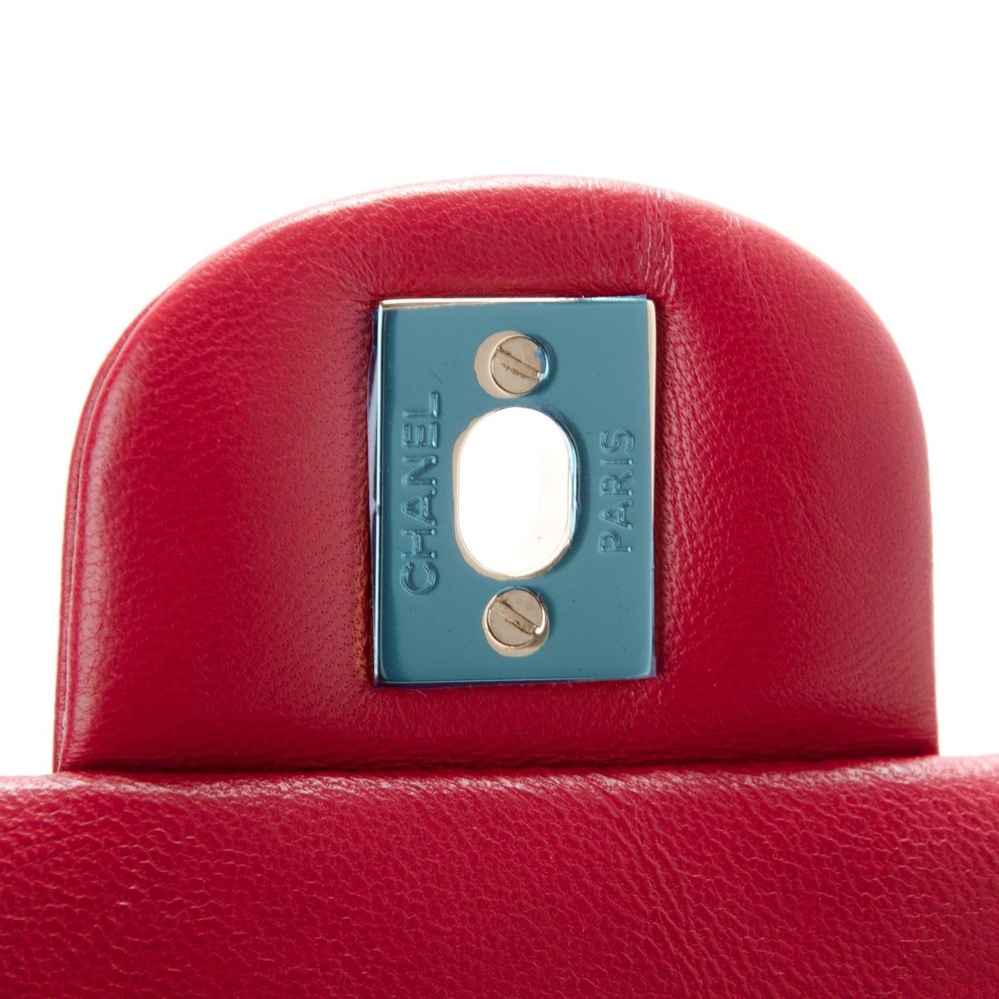 Lambskin Quilted Mini Rectangular Flap Red