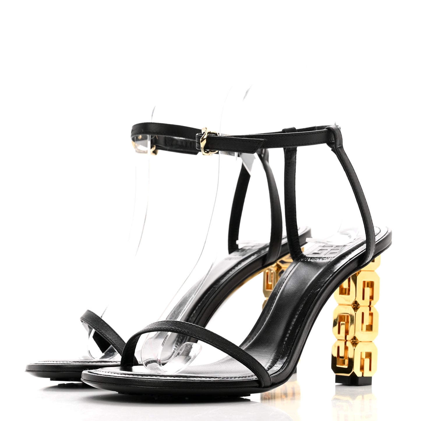 Smooth Nappa G Cube 85mm Sandals 36 Black