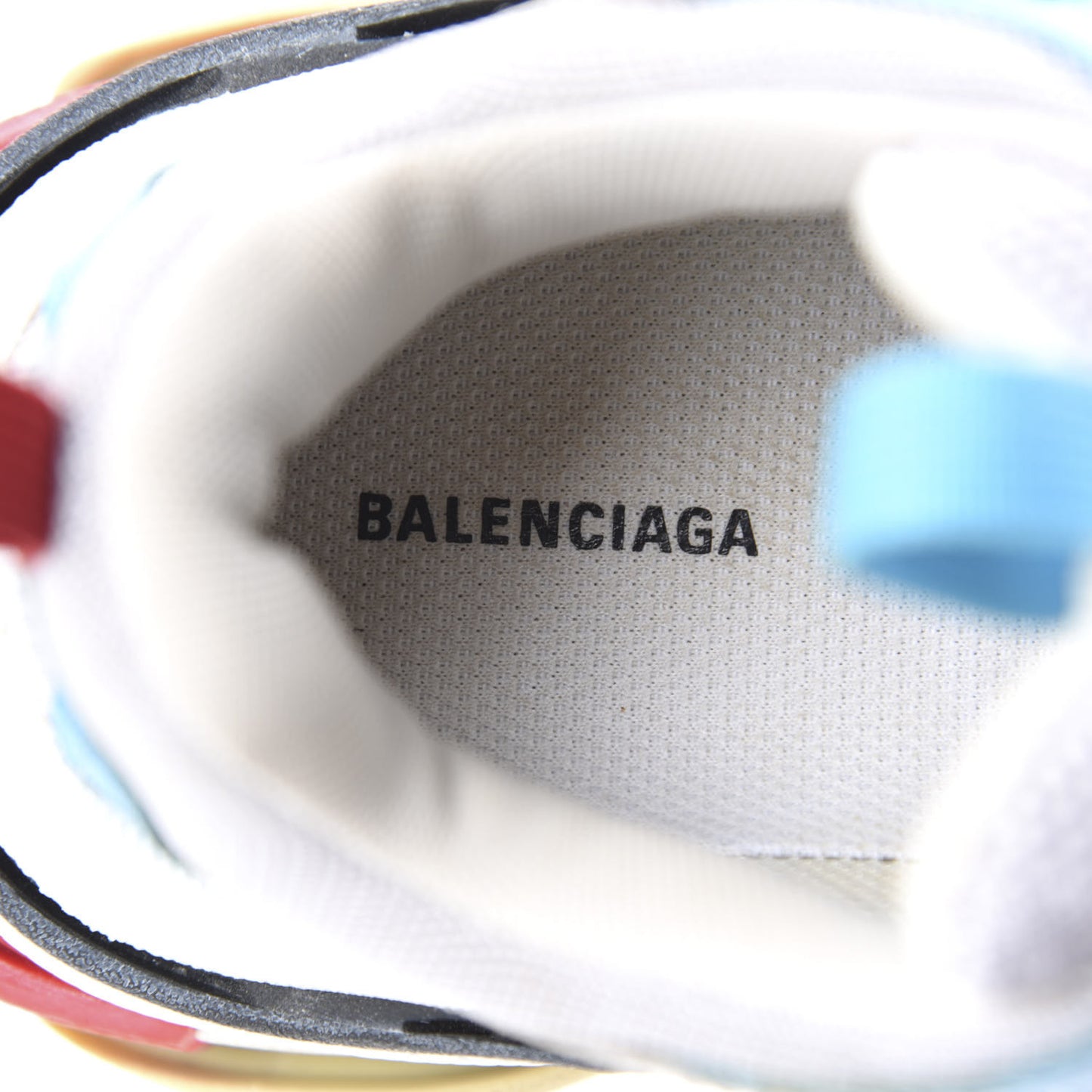 Fabric Mesh Womens Triple S Sneakers 36 White Blue Pink