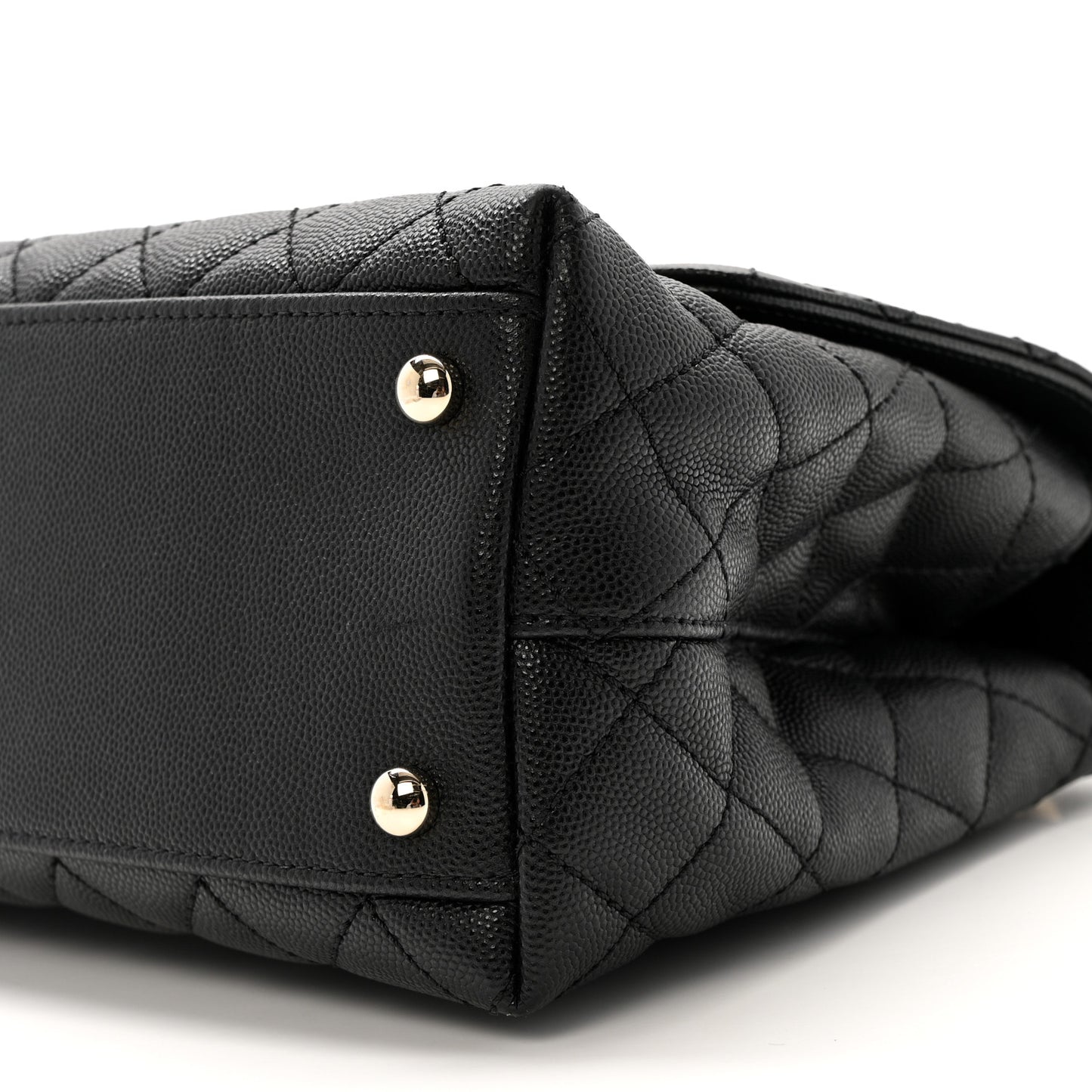 Caviar Quilted Small Coco Chain Handle Flap Black