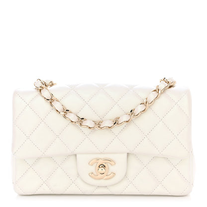 Chanel Iridescent Calfskin Quilted Mini Rectangular Flap White 1 of 11