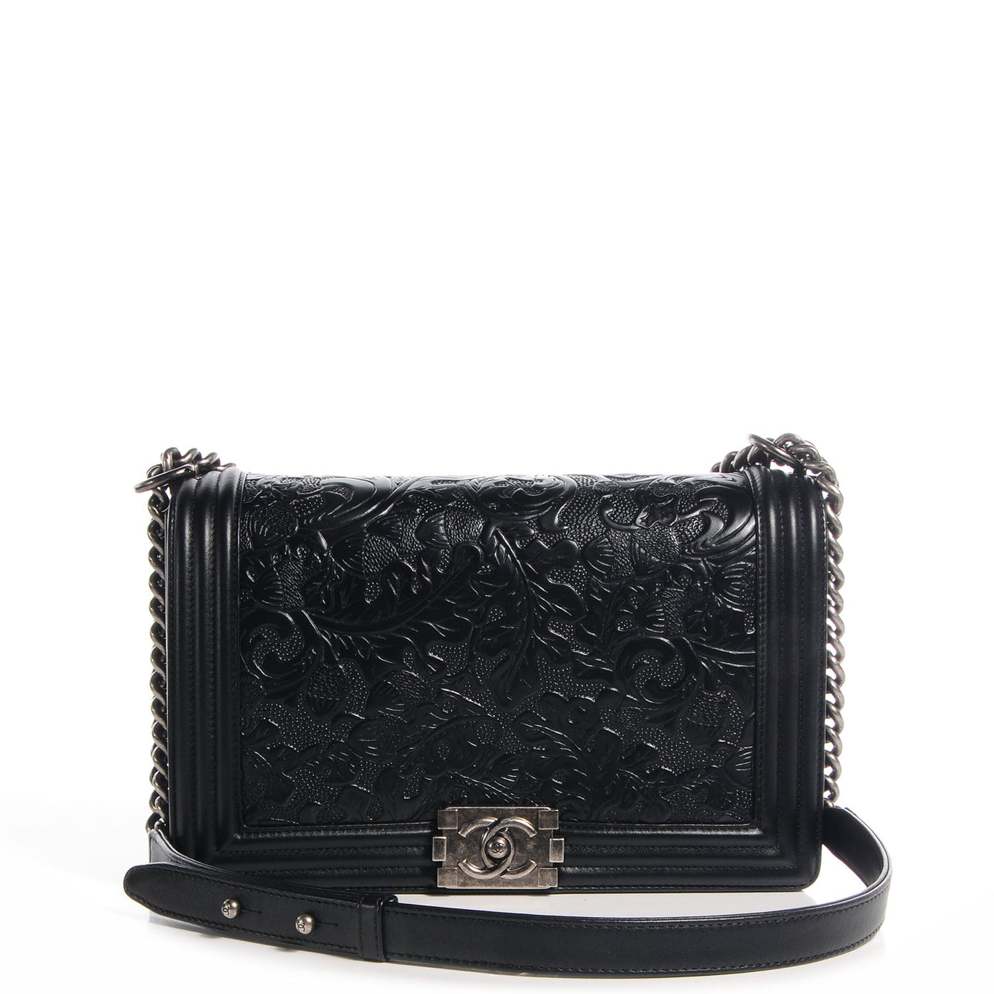 Leather Cordoba Medium Boy Flap Black