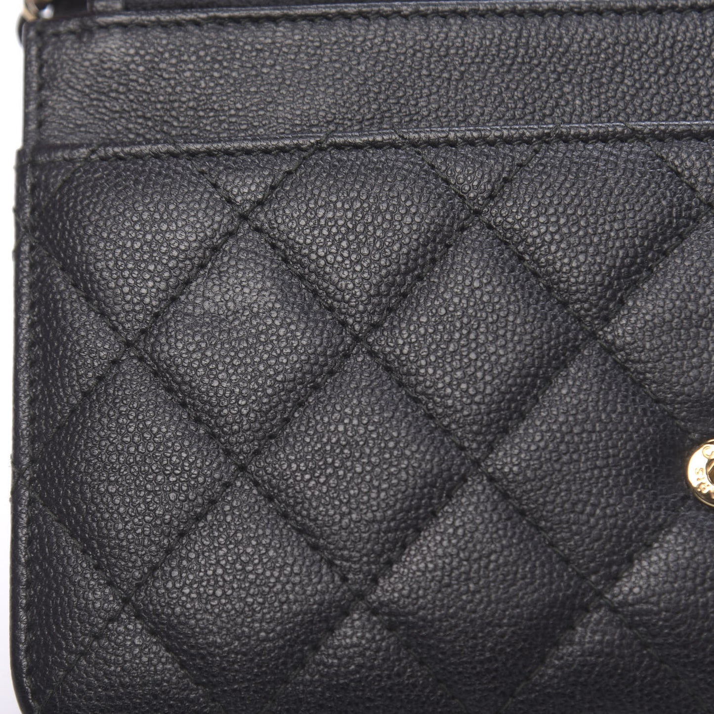 Caviar Quilted Boy Wallet On Chain WOC Black