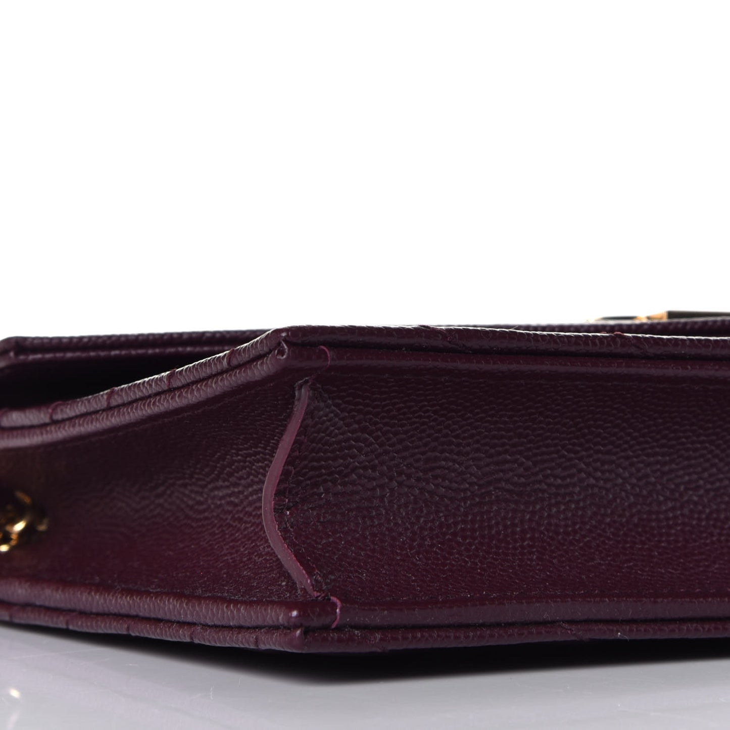 Grain De Poudre Matelasse Chevron Monogram Envelope Chain Wallet Rouge Legion