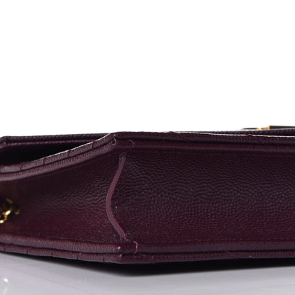 Saint Laurent Grain De Poudre Matelasse Chevron Monogram Envelope Chain Wallet Rouge Legion 7 of 9