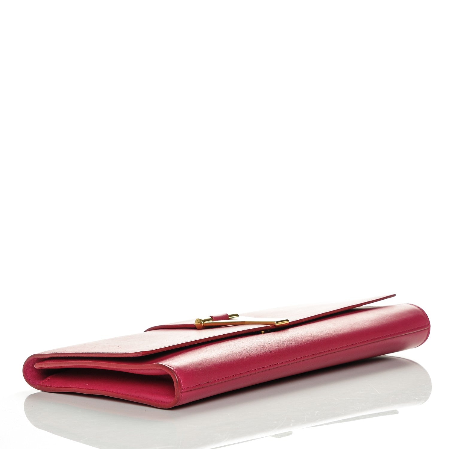 Saint Laurent Calfskin Classic Y Ligne Clutch Fuchsia 4 of 7