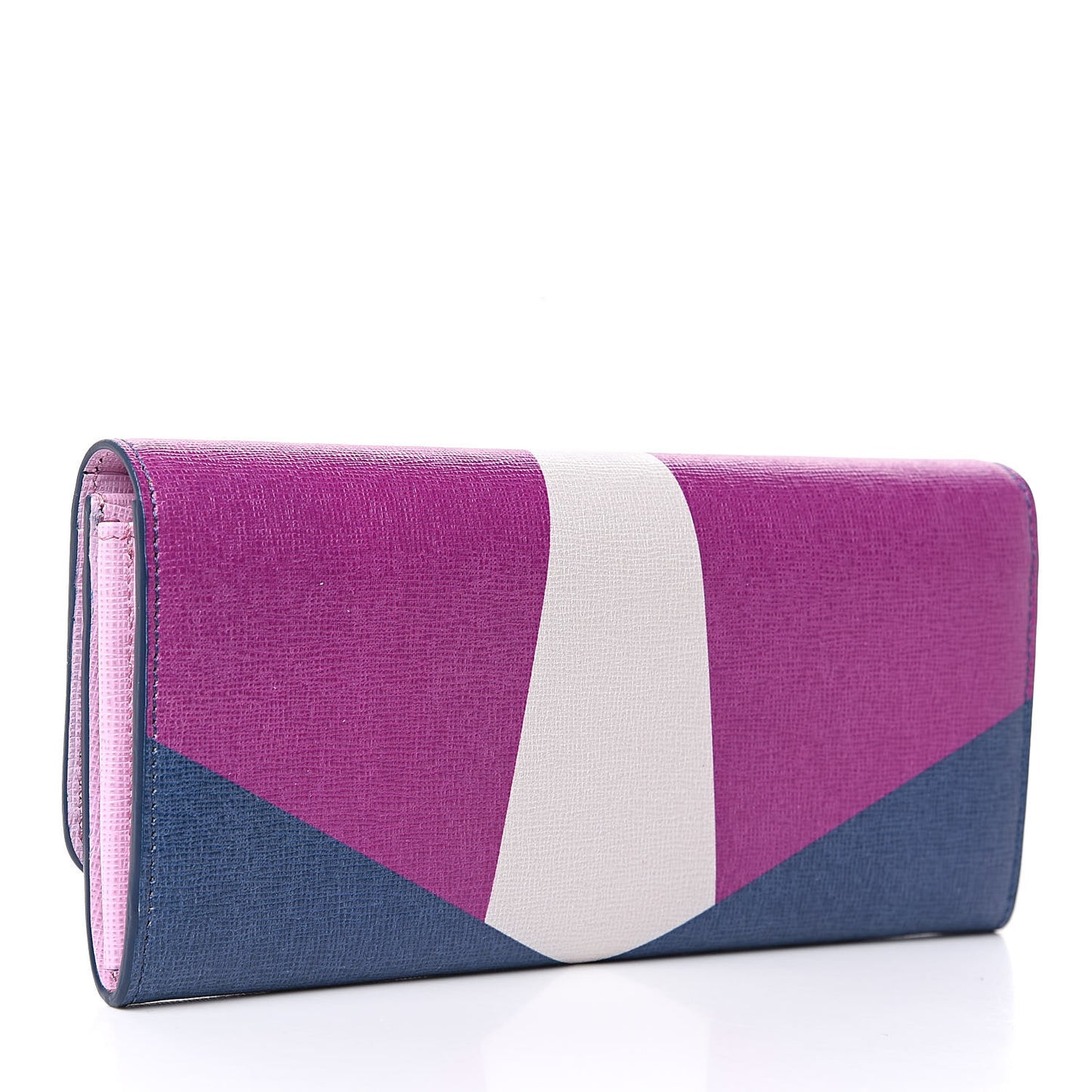 Vitello Elite Crystal Eye Monster Continental Wallet Cobalt Lavender Pink