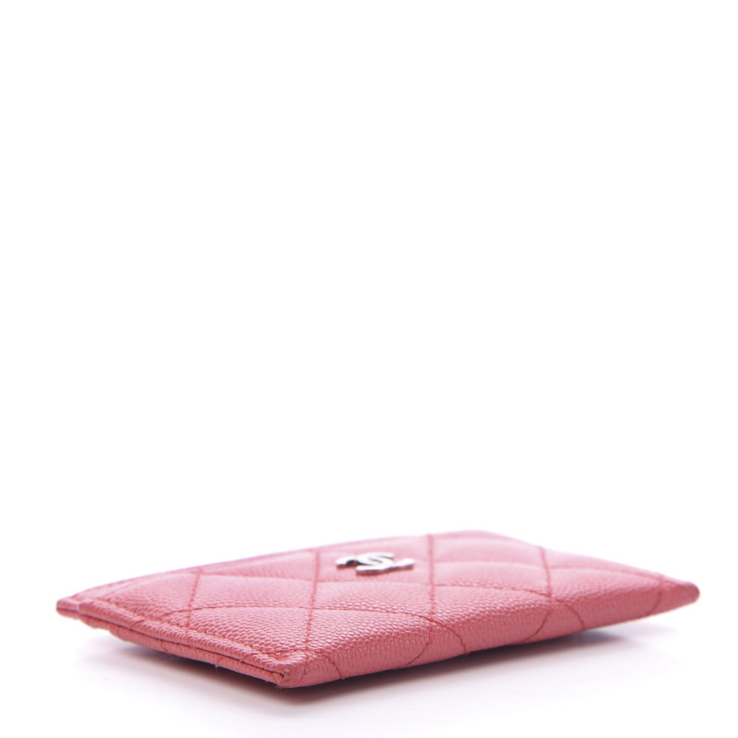 Caviar Quilted Card Holder Pink