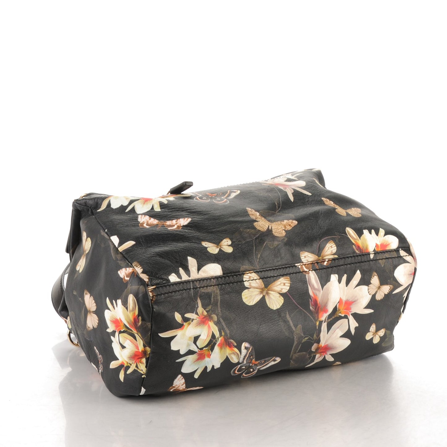 Lambskin Magnolia and Moth Print Medium Pandora Black