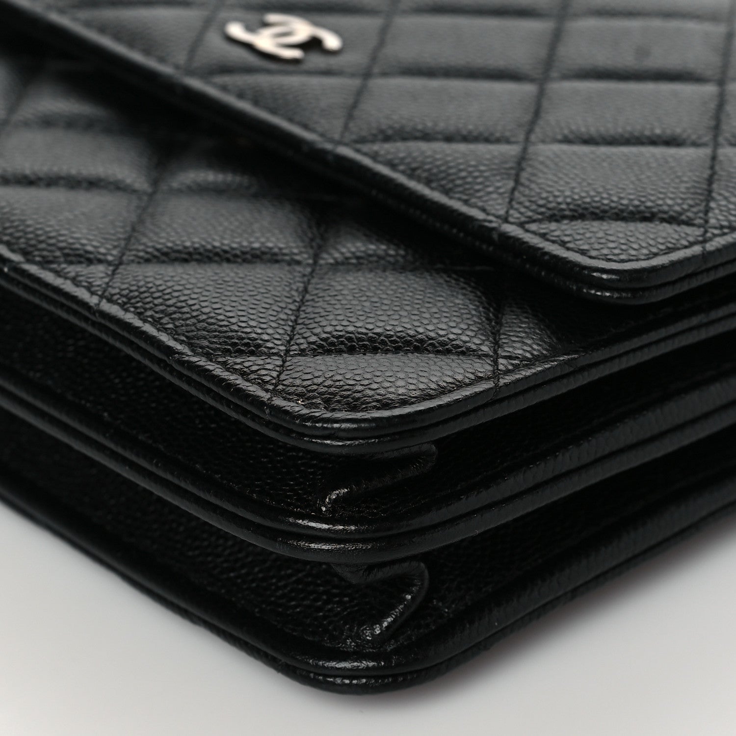 Chanel Caviar Quilted Square Wallet On Chain WOC Black 11 of 12