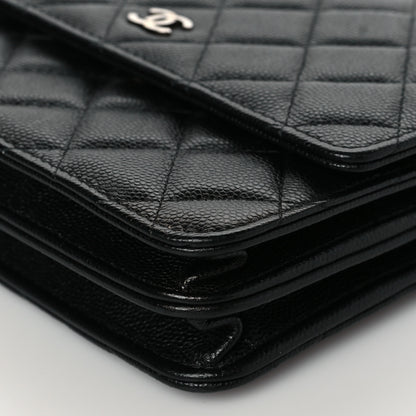 Chanel Caviar Quilted Square Wallet On Chain WOC Black 11 of 12