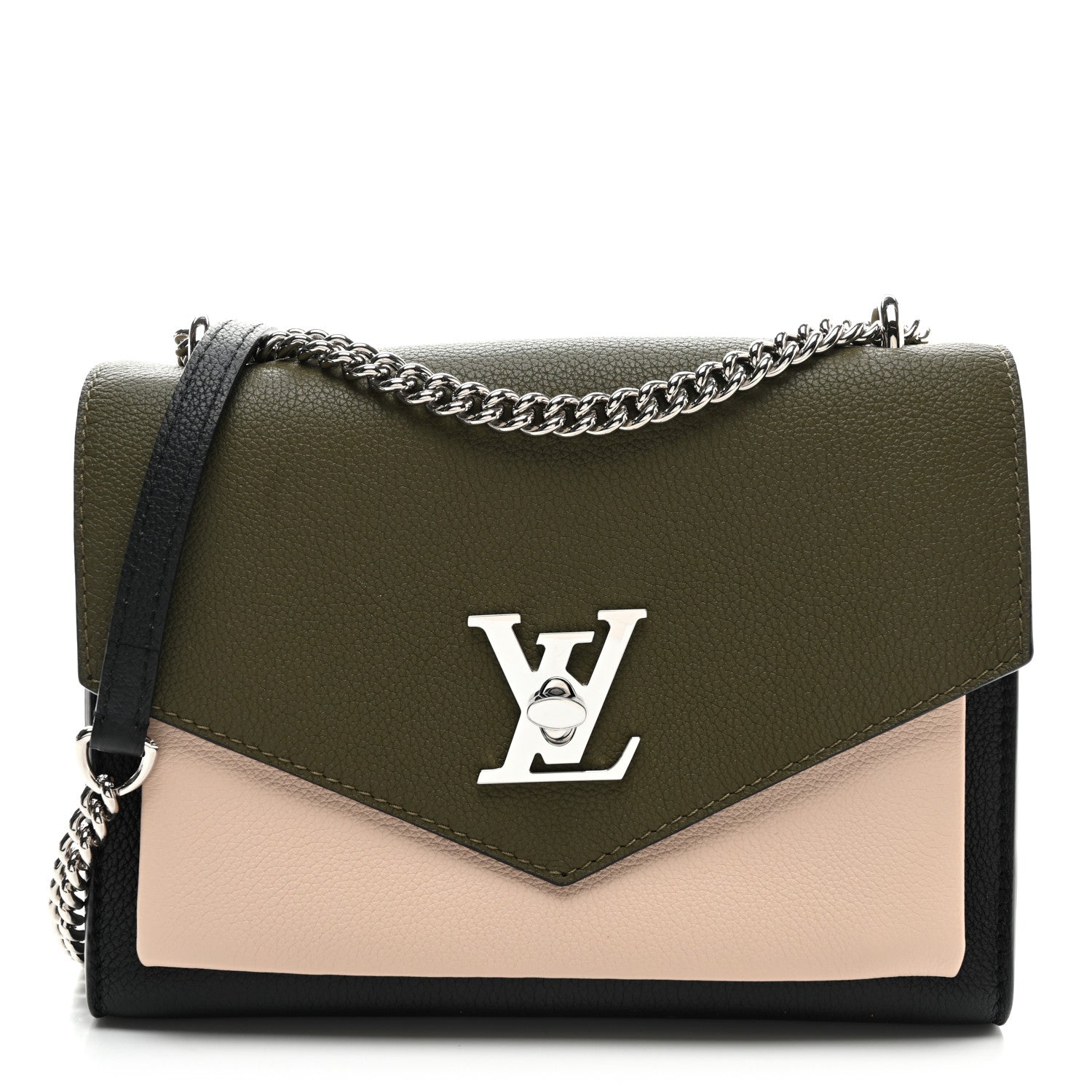 Louis Vuitton Soft Calfskin My Lockme Top Handle Laurier Green Toffee Latte Beige Black 1 of 9