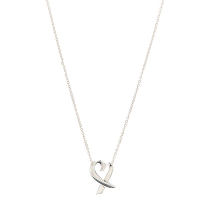 Tiffany Sterling Silver Small Paloma Picasso Loving Heart Pendant Necklace 1 of 5