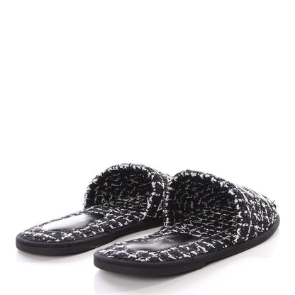 Chanel Tweed CC Flat Mules S Black 4 of 10
