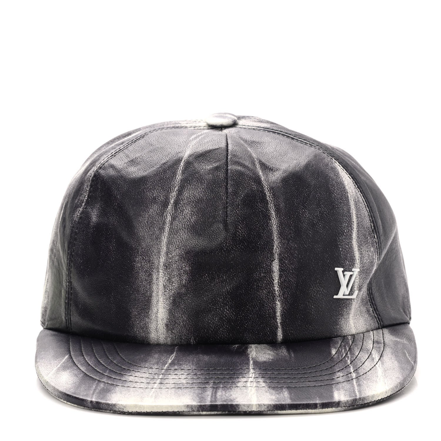 Louis Vuitton Lambskin LV Tie Dye Cap 60 Black White 3 of 8