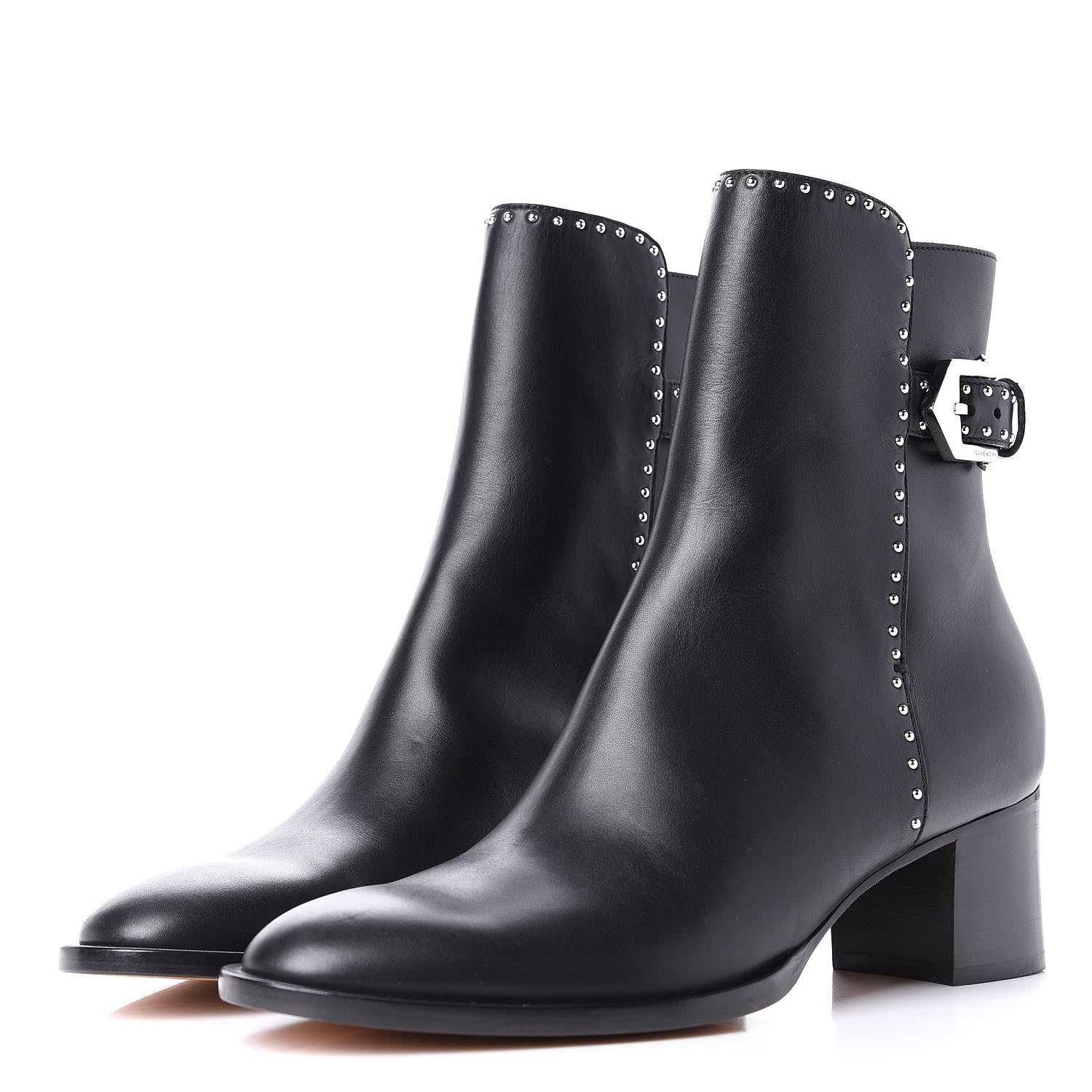 Givenchy Smooth Calfskin Elegant Studded Ankle Boots 40 Black 3 of 11