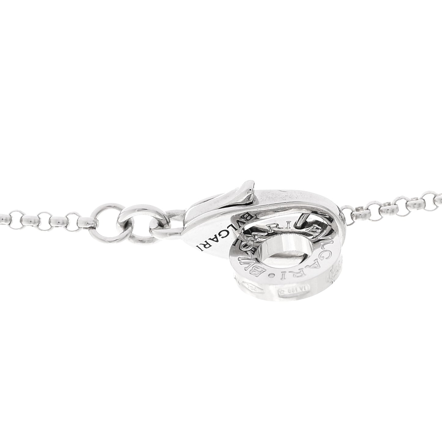 18K White Gold Diamond Small B.Zero1 Pave Pendant Necklace