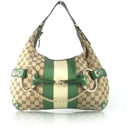 Gucci Monogram Large Horsebit Web Shoulder Bag 1 of 9