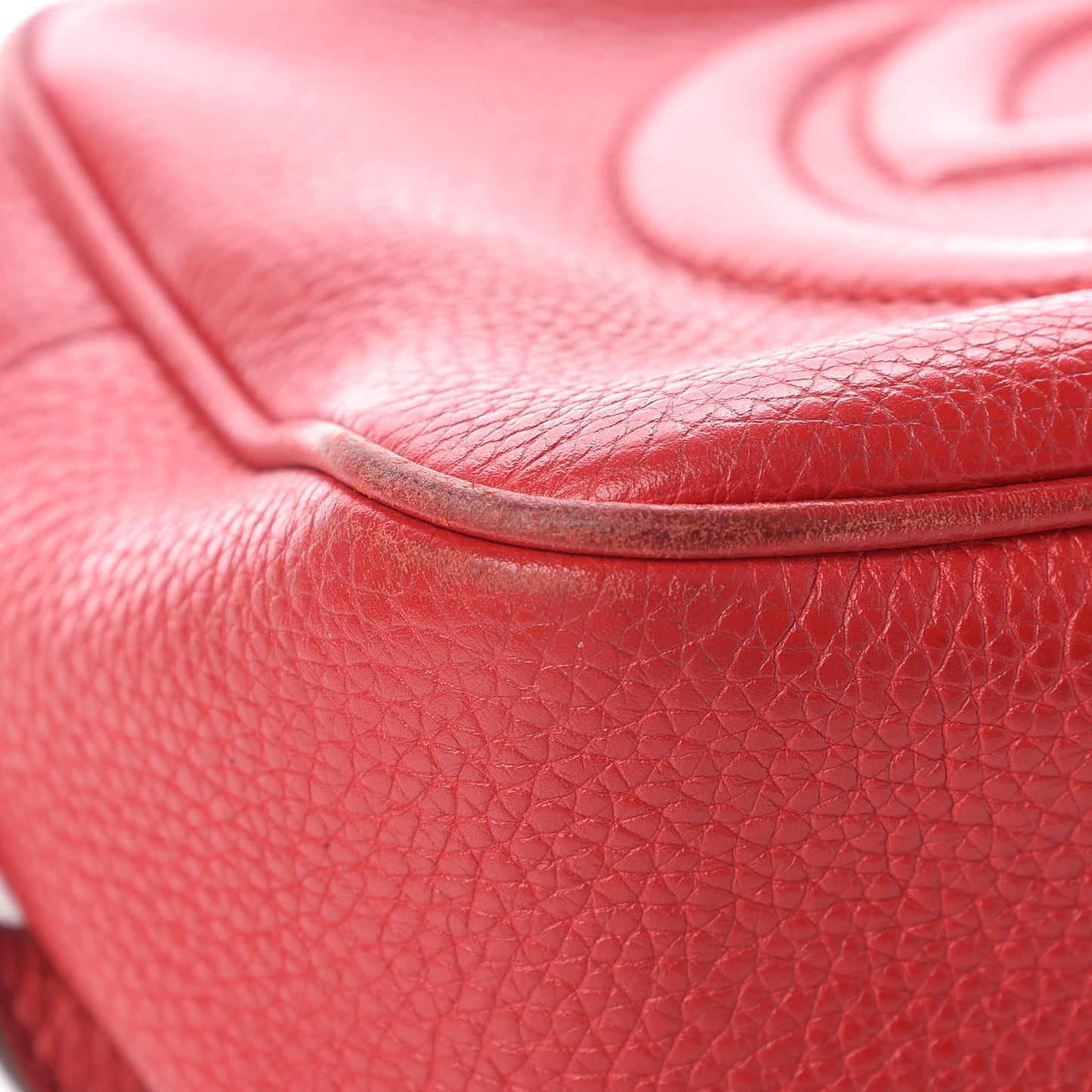 Pebbled Calfskin Small Soho Disco Bag Tabasco Red