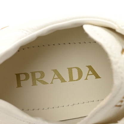 Prada Calfskin Metal Triangle Logo Womens Sneakers 38.5 Neutral 6 of 7