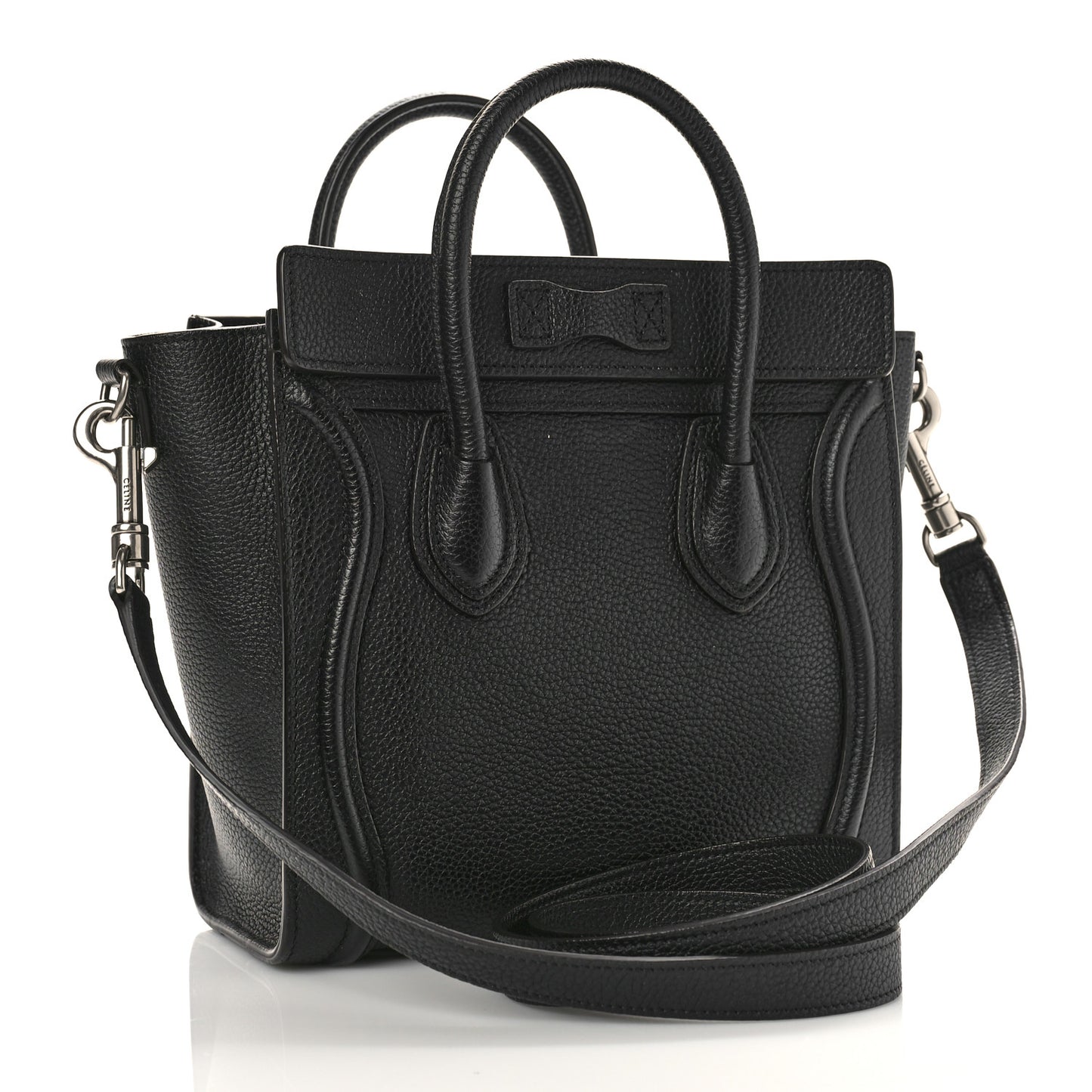 Drummed Calfskin Nano Luggage Black
