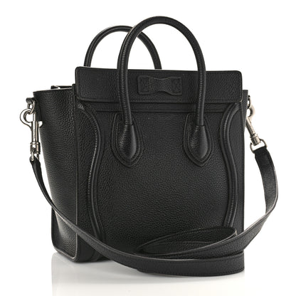 Celine Drummed Calfskin Nano Luggage Black 3 of 8