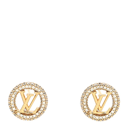 Louis Vuitton Metal Crystal Louise By Night Earrings Gold 1 of 4