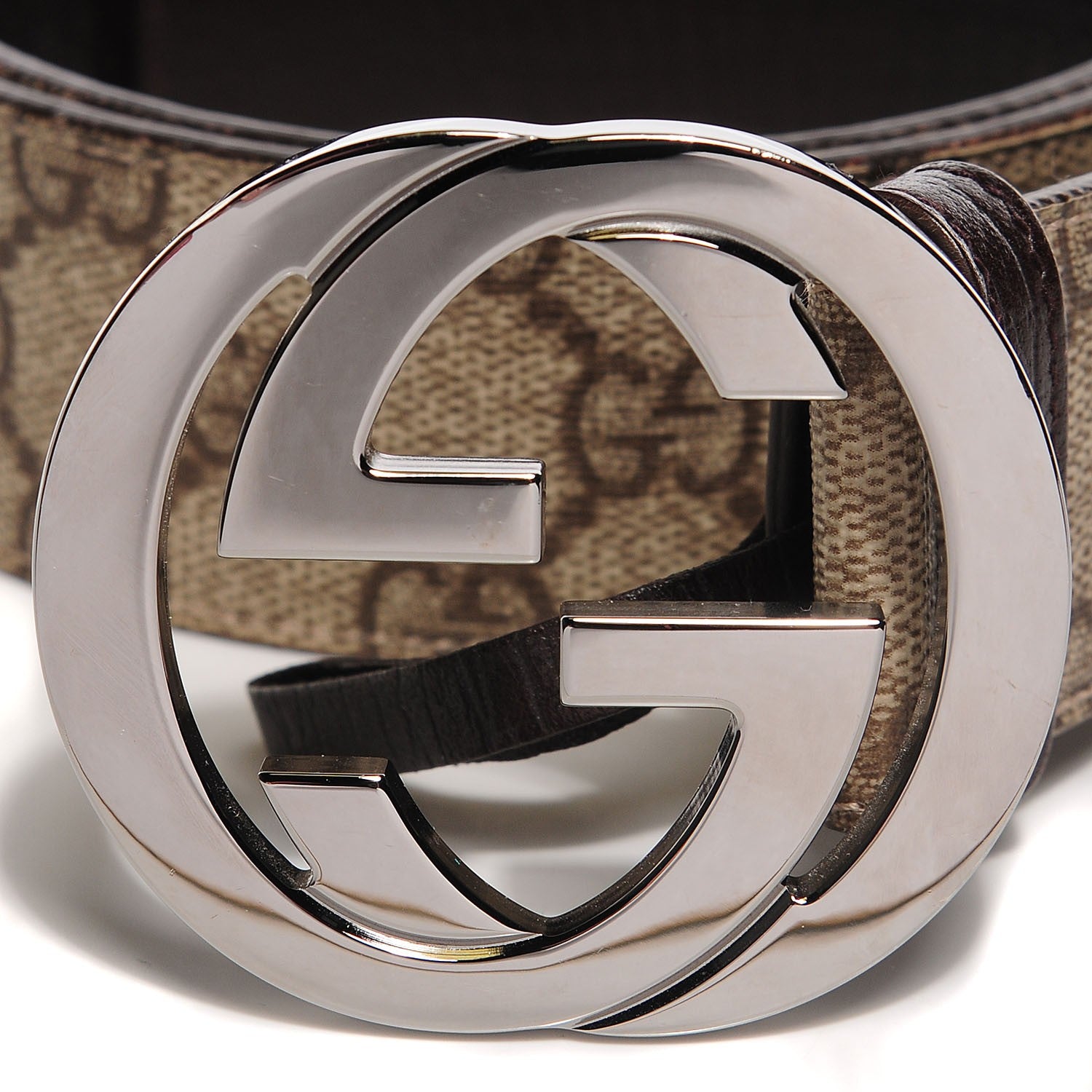 Gucci GG Plus Monogram Interlocking G Belt 85 34 Dark Brown 3 of 6