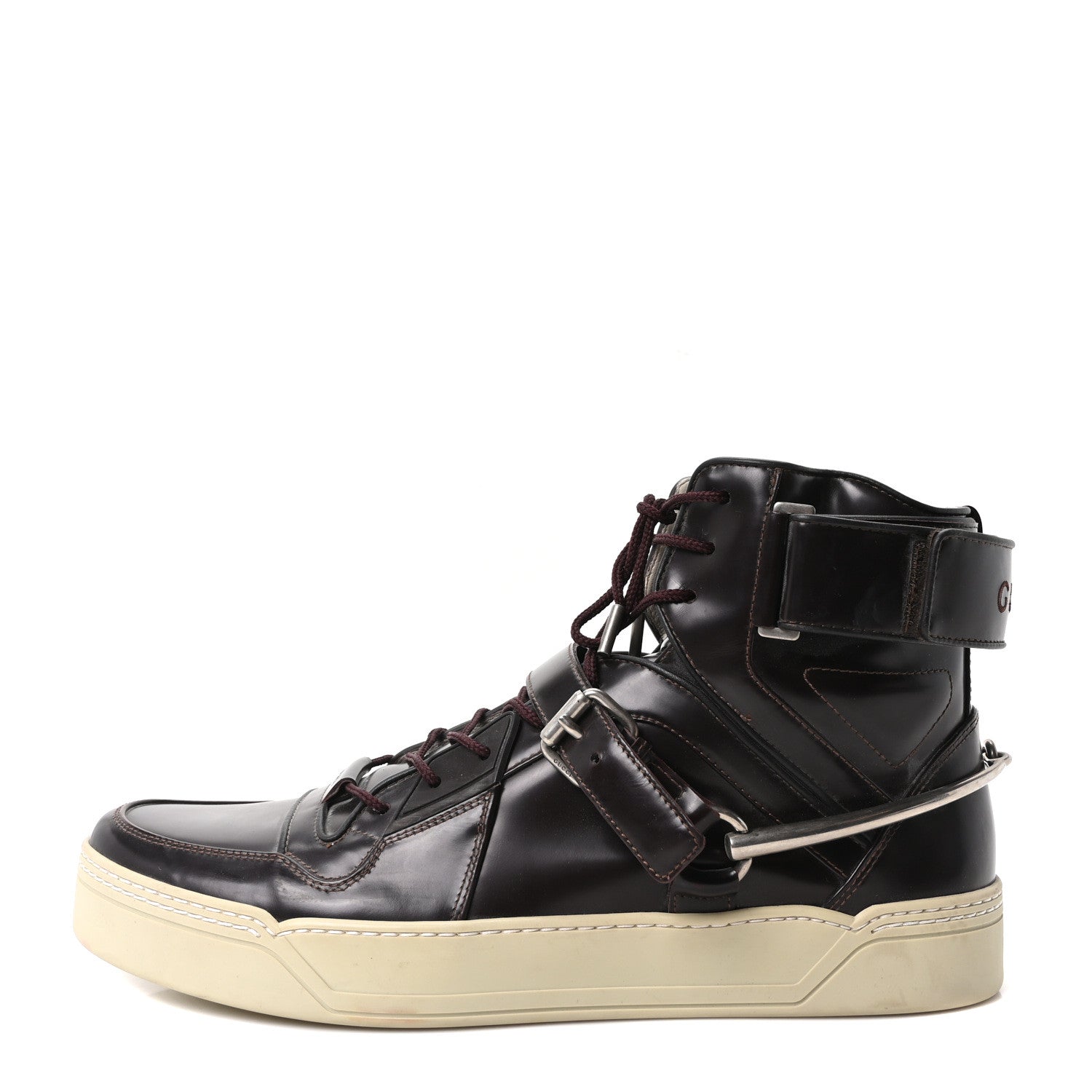 Gucci Magnum Calfskin Mens Horsebit High Top Spur Sneakers 12