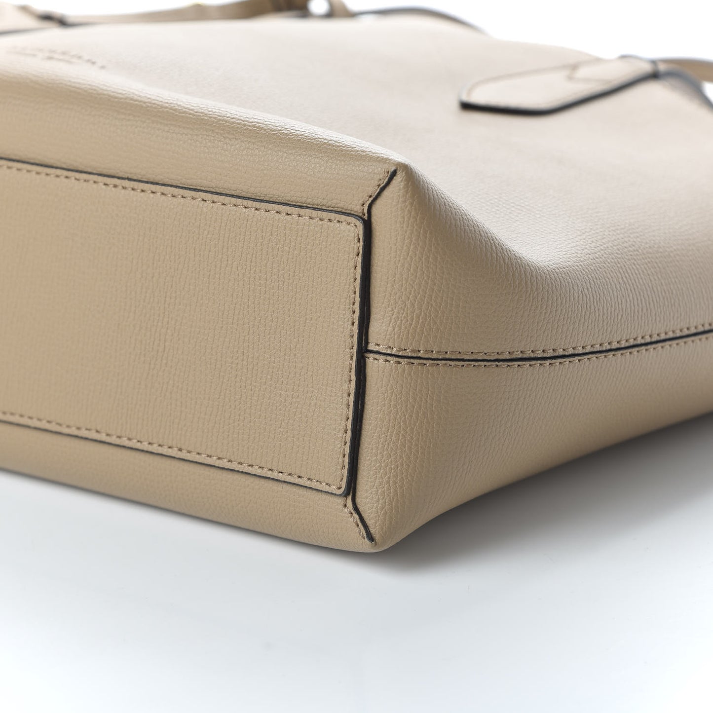 Grainy Calfskin Haymarket Check Medium Reversible Tote Camel
