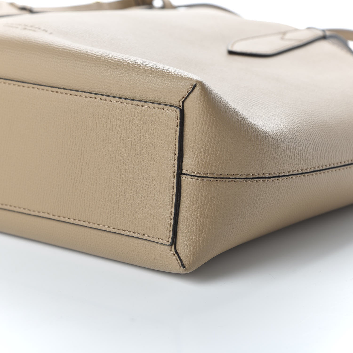 Burberry Grainy Calfskin Haymarket Check Medium Reversible Tote Camel 7 of 16