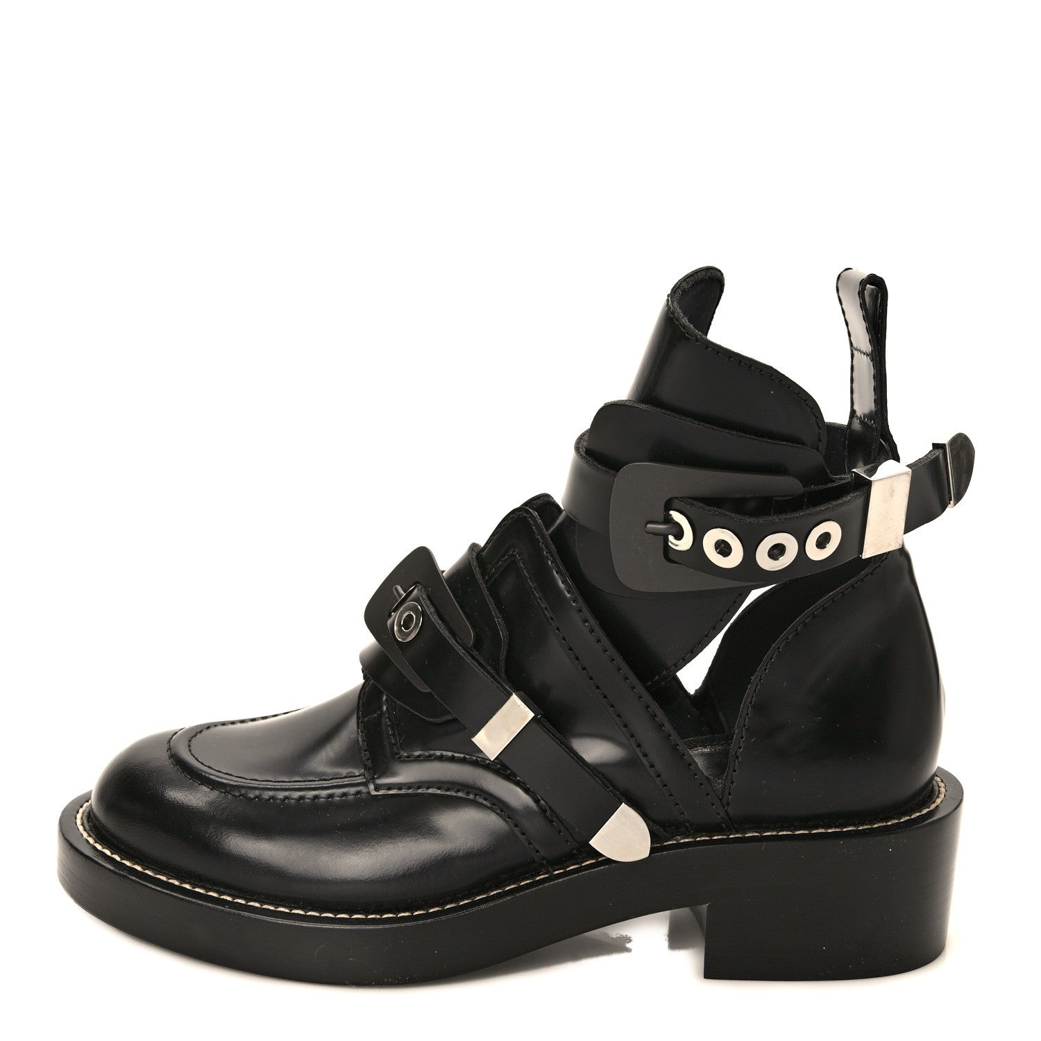 Balenciaga Brushed Calfskin Ceinture Ankle Boots 38.5 Black 1 of 7