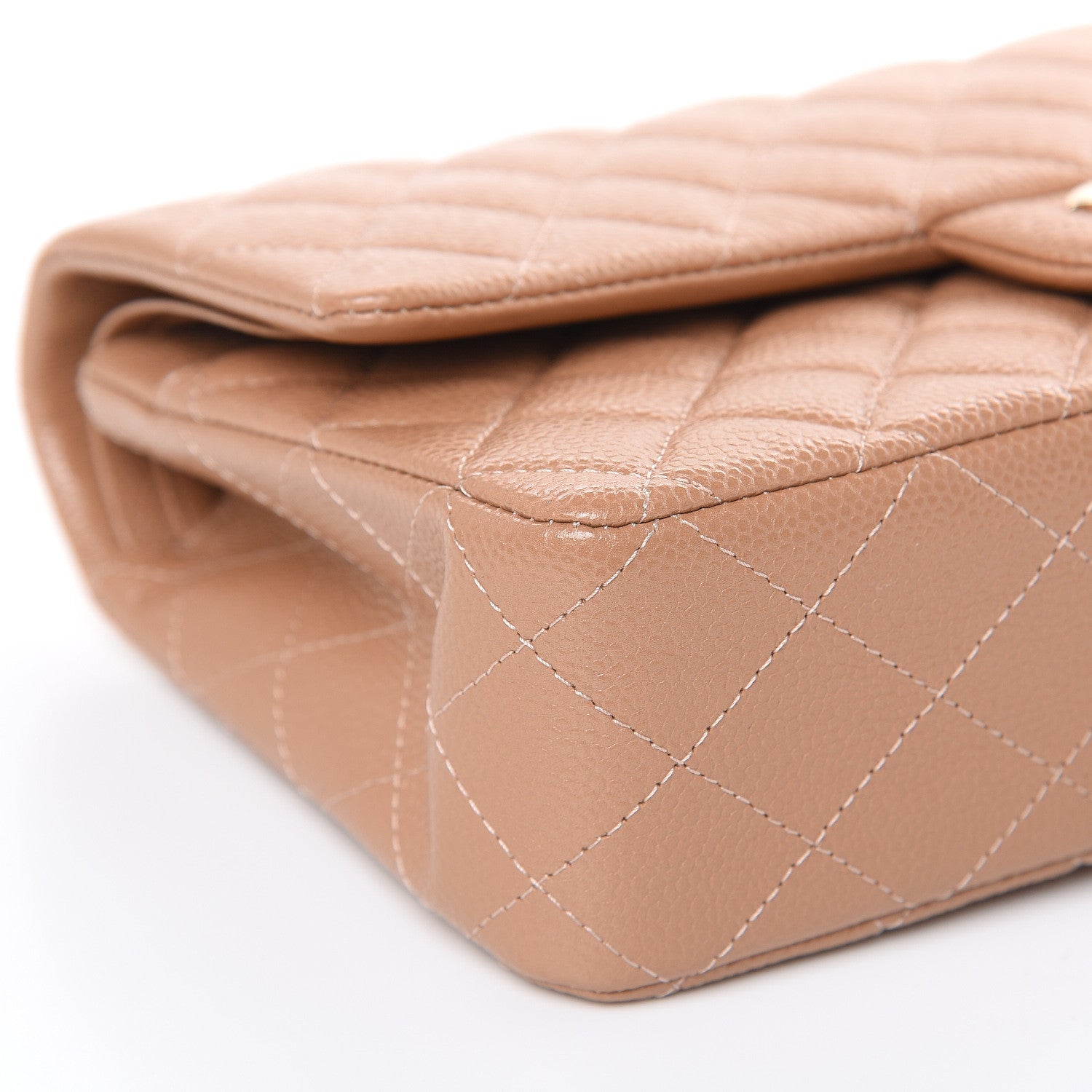 Chanel Caviar Quilted Medium Double Flap Beige 8 of 10