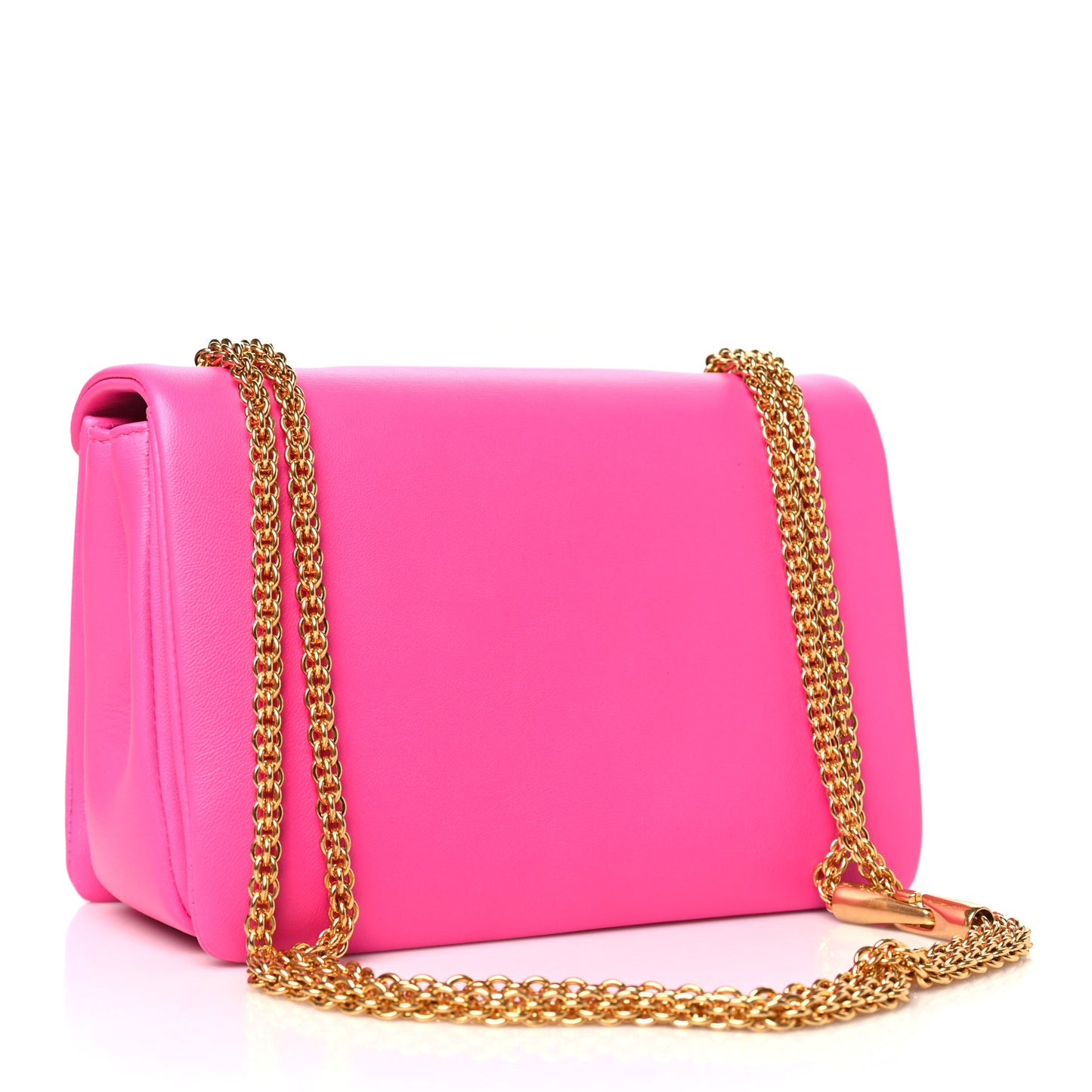 Nappa One Stud Chain Clutch Pink PP