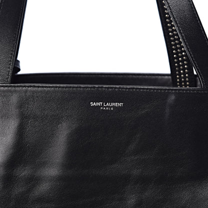 Saint Laurent Calfskin Suede Studded Reversible East West Shopping Tote Black 15 of 15