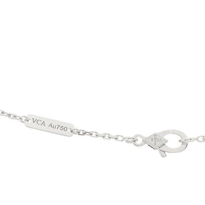 Van Cleef & Arpels 18K White Gold Mother Of Pearl Vintage Alhambra Pendant Necklace 5 of 6