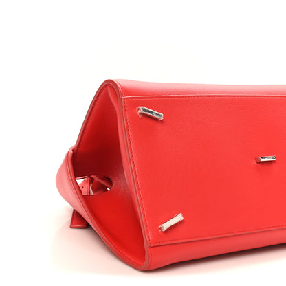 Salvatore Ferragamo Natural Grain Calfskin Medium Hug Bag Flame Red 8 of 9